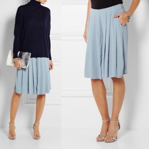 See By Chloe Pants - See by Chloe Pleated Crepe Mint Culotte Pants 6